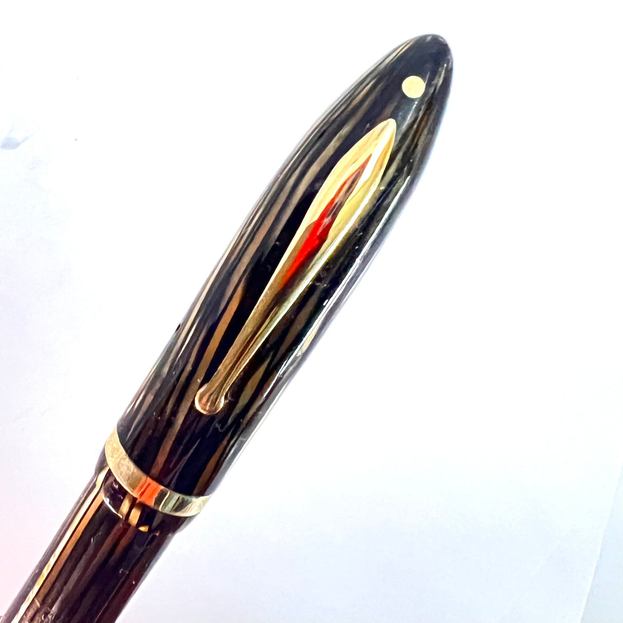 Sheaffer Senior  Balance Celluloid Brown & Tan Striated Set