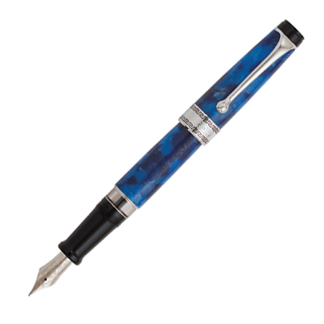 Aurora Optima Blue Auroloide/Chrome Trim - Fountain Pen