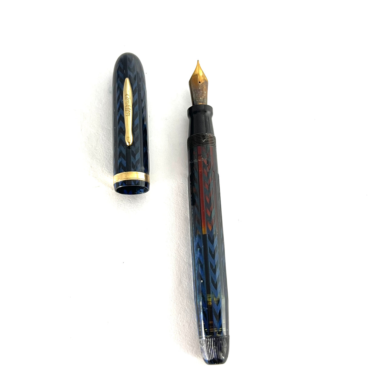 Conklin Large Nozac Blue Herringbone Fountain Pen