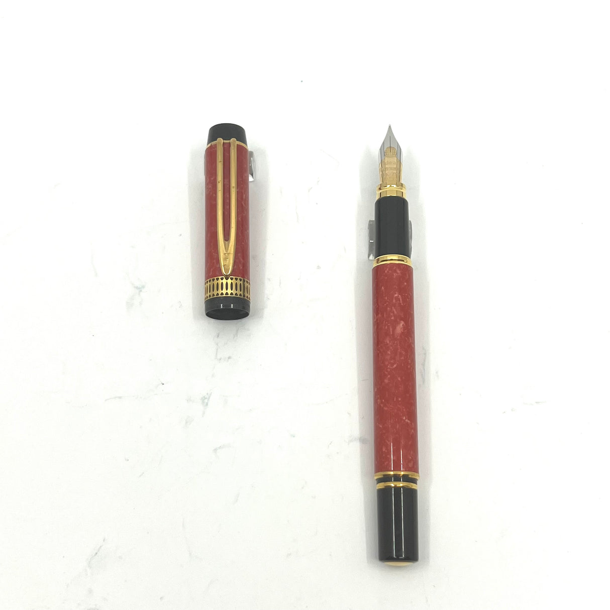 Waterman Patrician Set - Red Coral Fountain Pen & Matching Ballpoint Pen