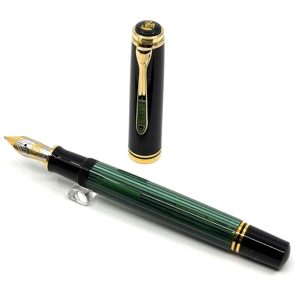 Pelikan M800 Souveran Black & Green Striped Fountain  Pen