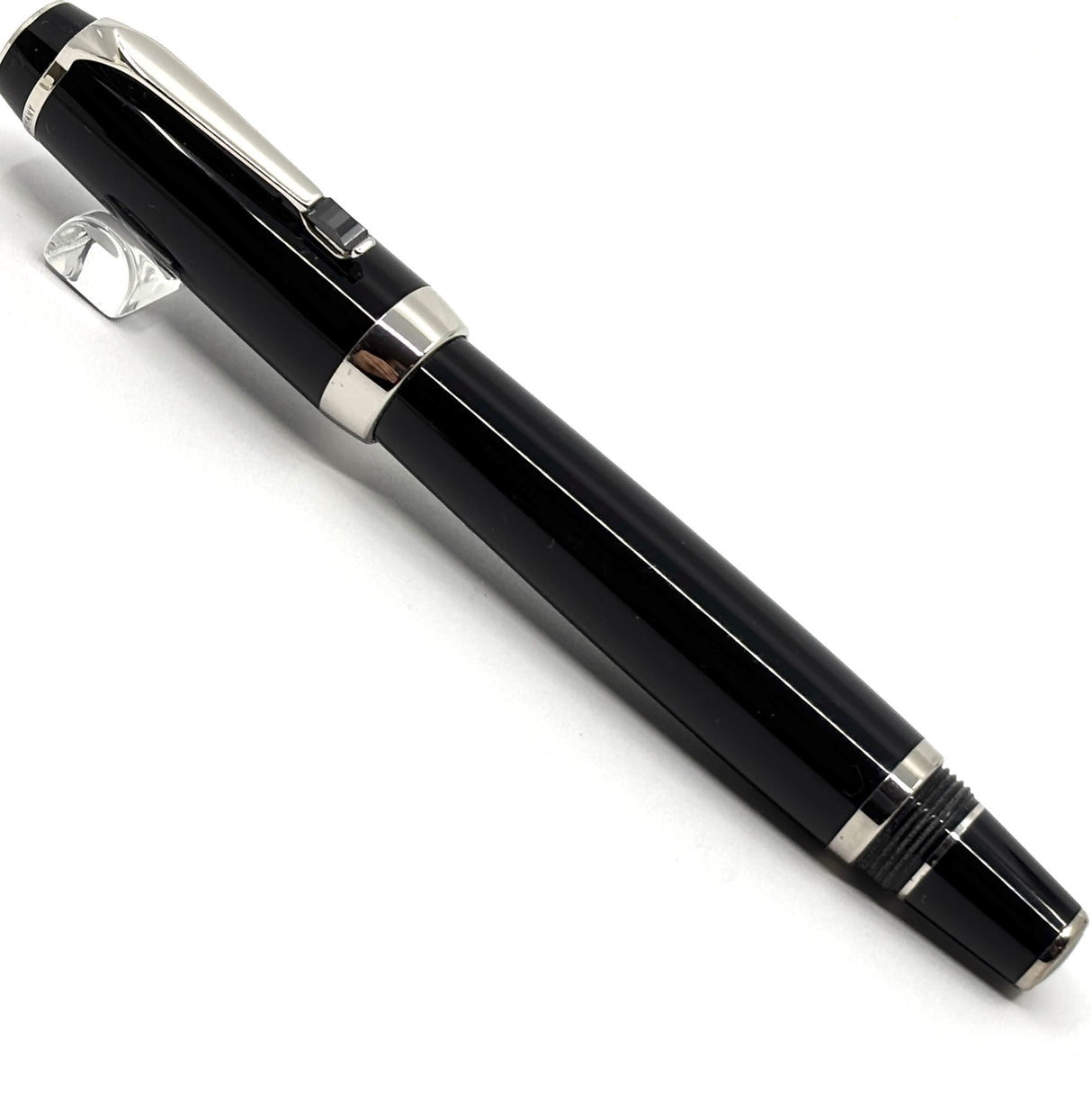 Montblanc Black Resin Larger Size Boheme Fixed Nib (Non- Retractable- No Stone in Clip) Fountain Pen