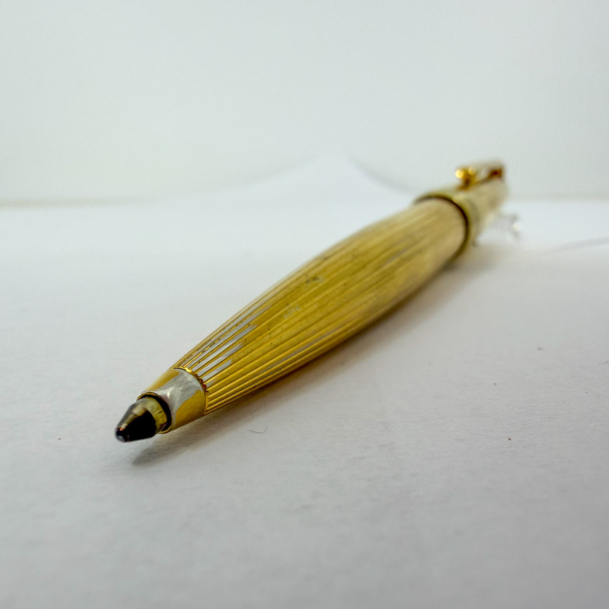 Montblanc Solitaire Pinstriped Gold Vermeil #164 Ballpoint Pen