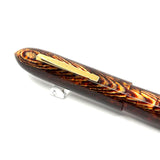 Oldwin (Paris) Torpedo Bronze Arco Spina (Fish Bone) Pattern  Celluloid LE Fountain Pen