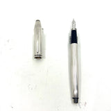 Cross Townsend Sterling Silver Fountain Pen - Etched Vertical Lines - Stainless Steel Nib