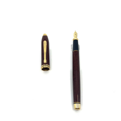 Cross Townsend Marbled Brown Lacquered Fountain Pen - Medium 14kt Gold Nib
