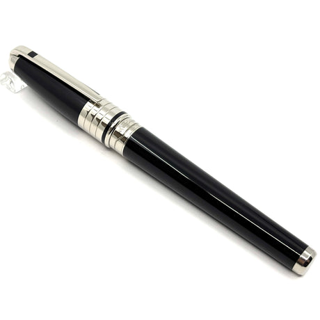 Dupont Orpheo Largest Size Fountain Pen - Black Chinese Lacquer/Palladium Plated Deco Trim