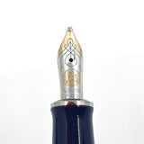 Pelikan Souveran Special Edition M605 Solid Blue Fountain Pen - Double Broad Oblique 14 kt Gold Nib