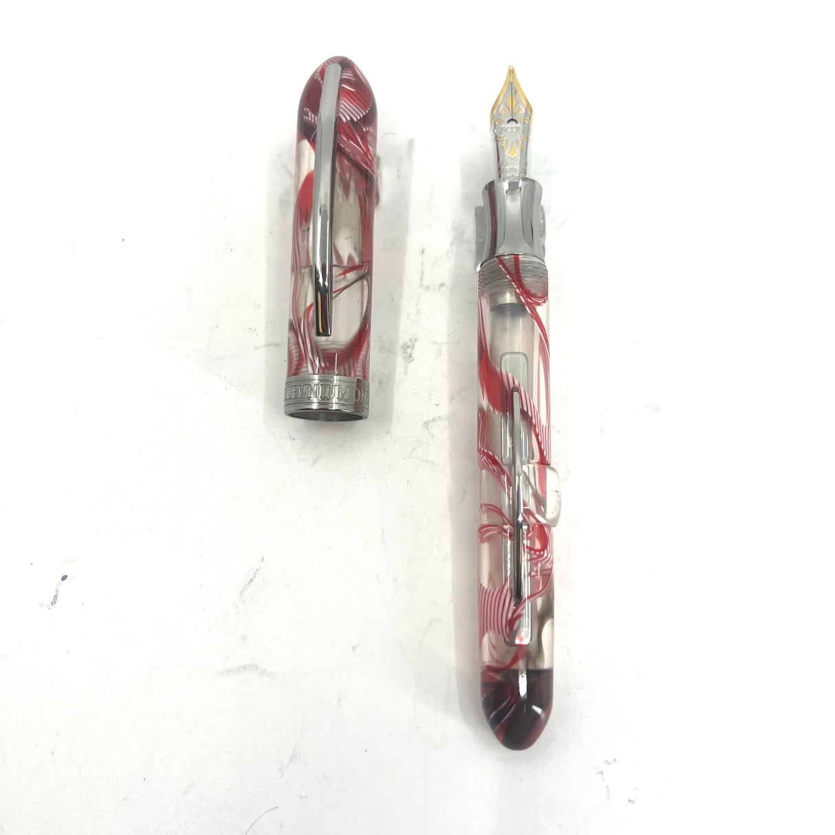 Visconti Millennium One Red Streaked Transparent Limited Edition  Fountain Pen