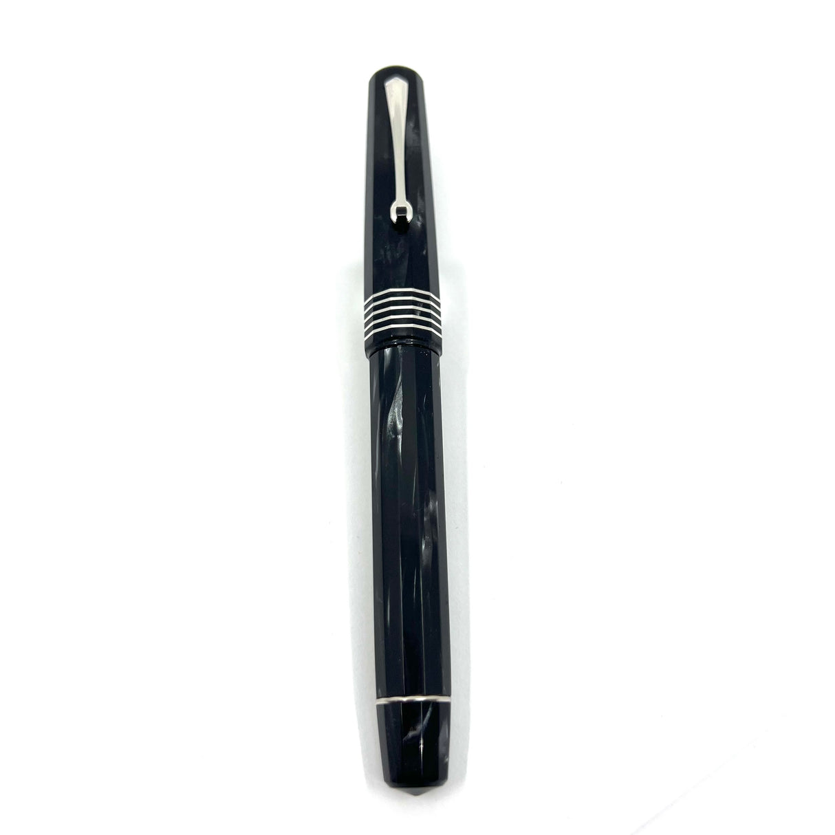 OMAS Senior Paragon Gray Perla Celluloid Fountain Pen - Broad 18kt Gold Nib