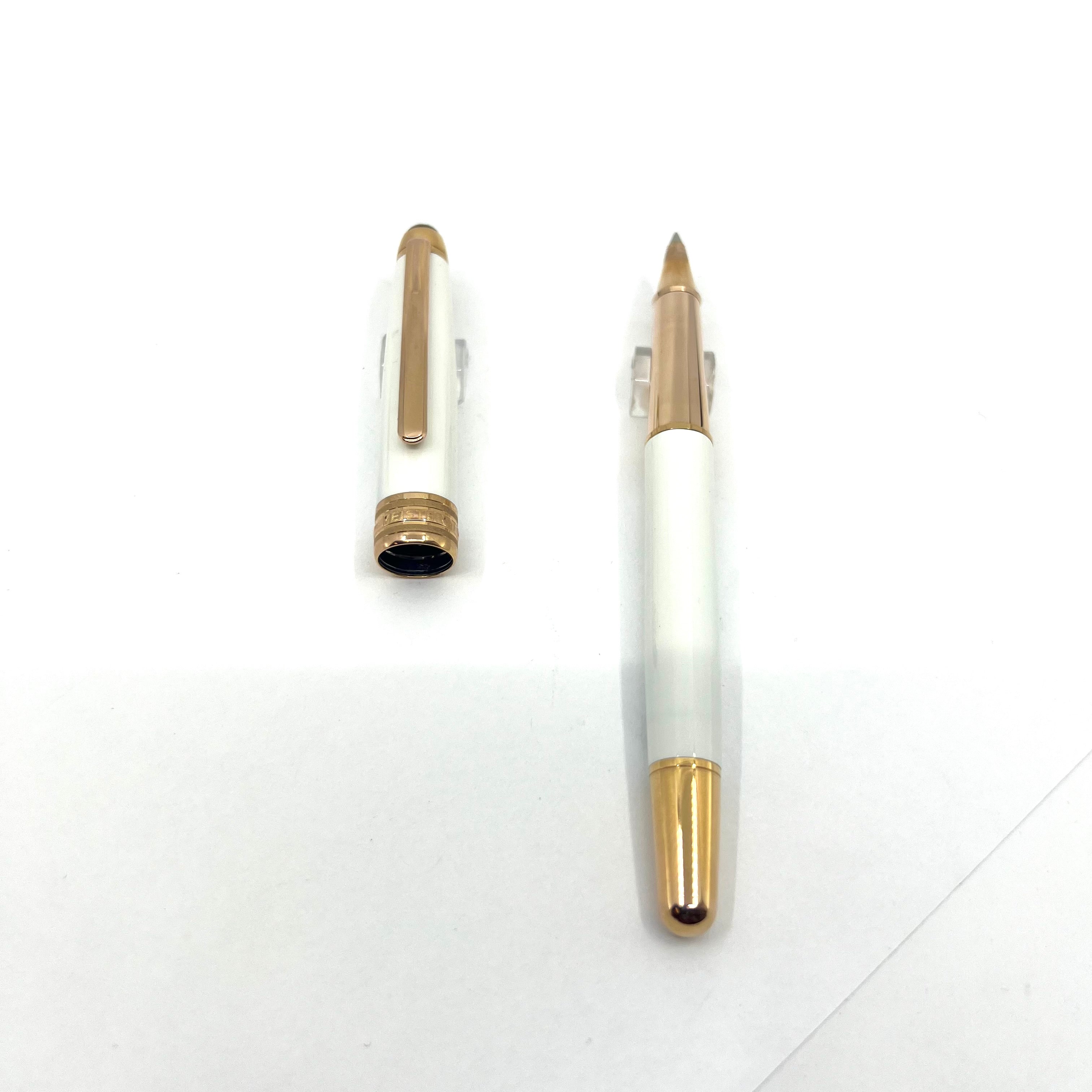 Montblanc White Solitaire Red Gold-Plated Classique Rollerball
