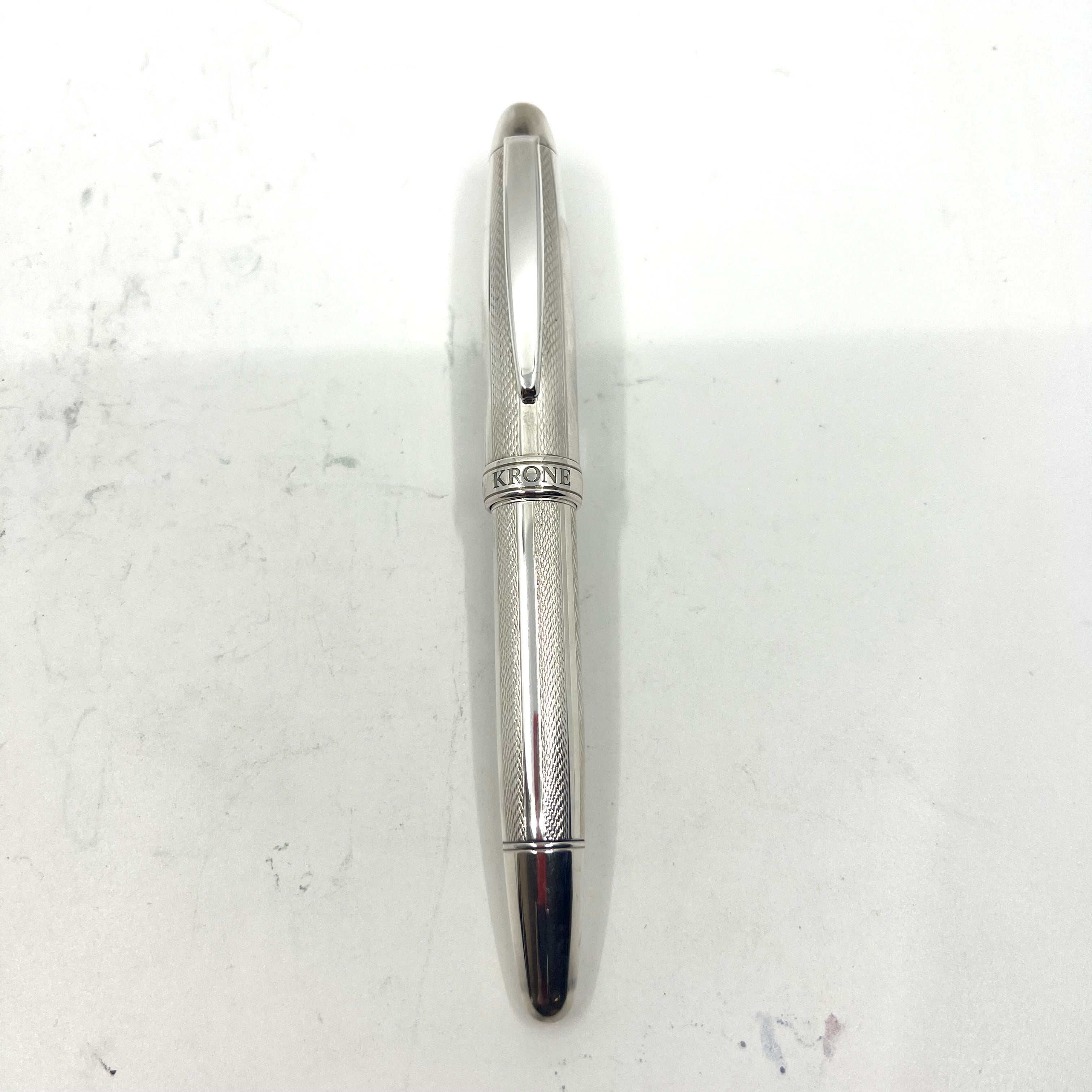 その他 KRONE FOUNTAIN PEN Sterling silver 925 Krone Sterling Silver Oversized Fountain Pen - Alternating Smooth