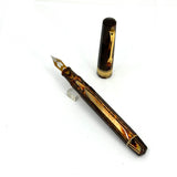 OMAS Original Style Facetted Paragon Extra Arco Bronze Celluloid Fountain Pen-Medium 18kt Gold Nib