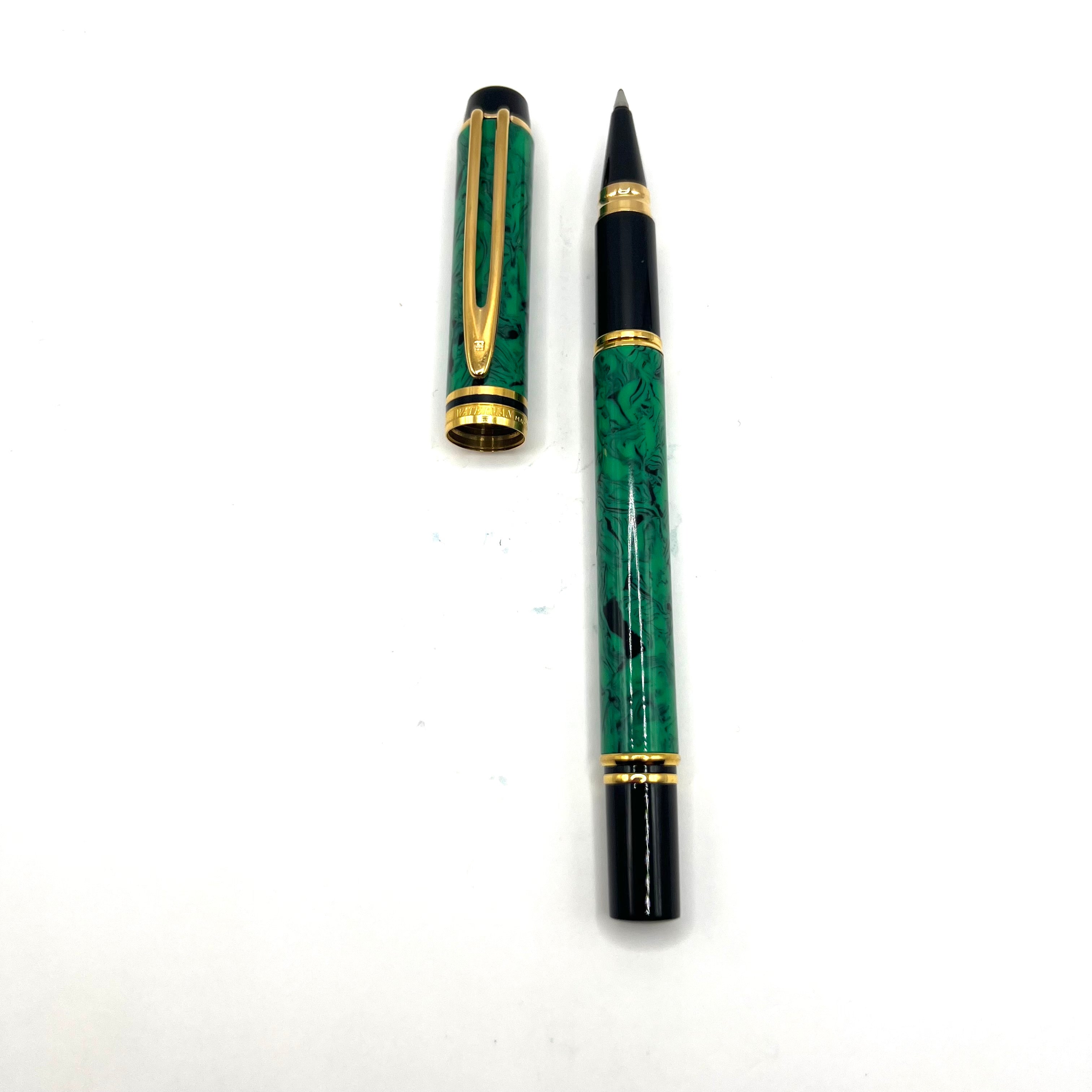 Waterman Rhapsody Le Man Jade Green Ripple Rollerball - RARE