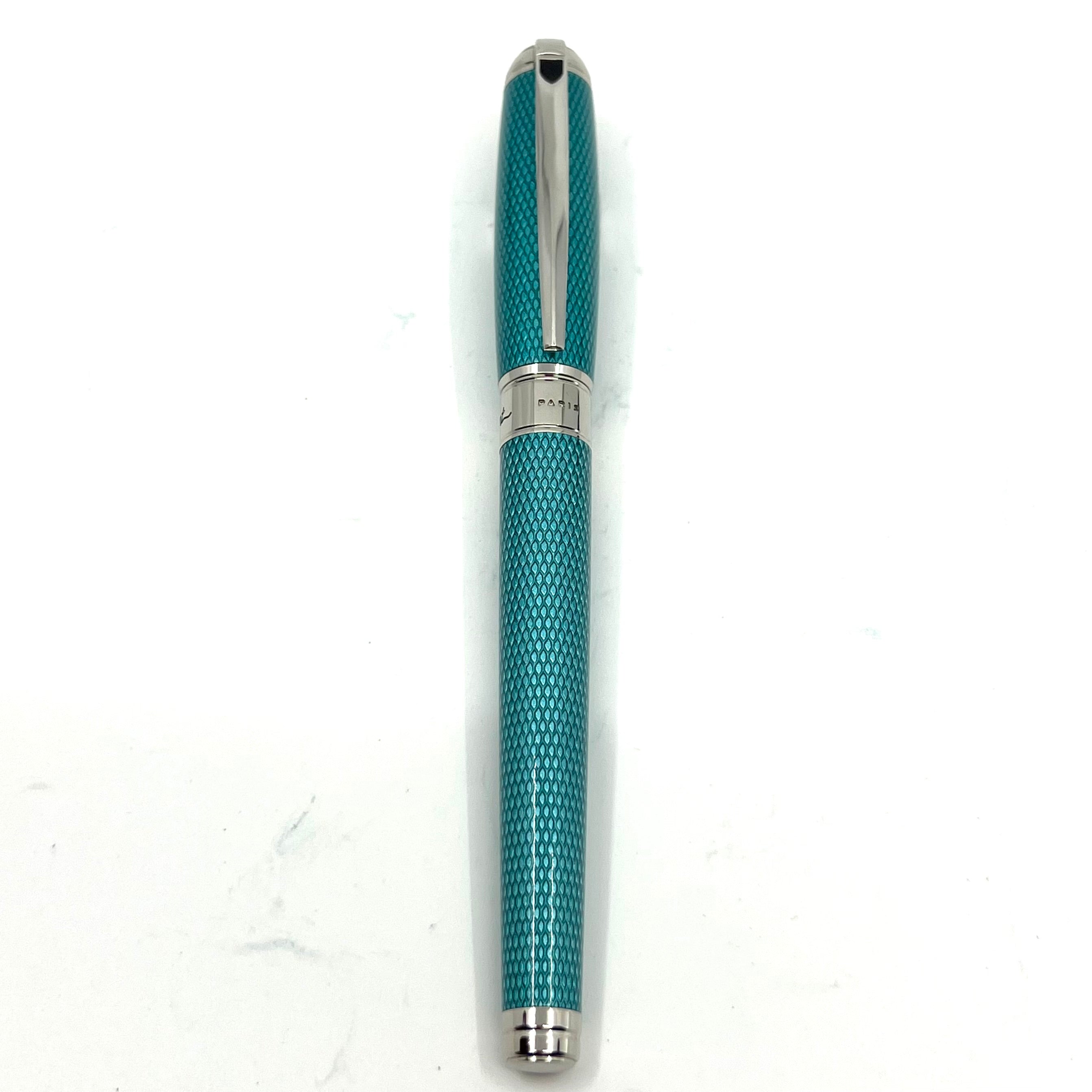 S.T. DuPont Large Line D Diamond Guilloche Turquoise Lacquered