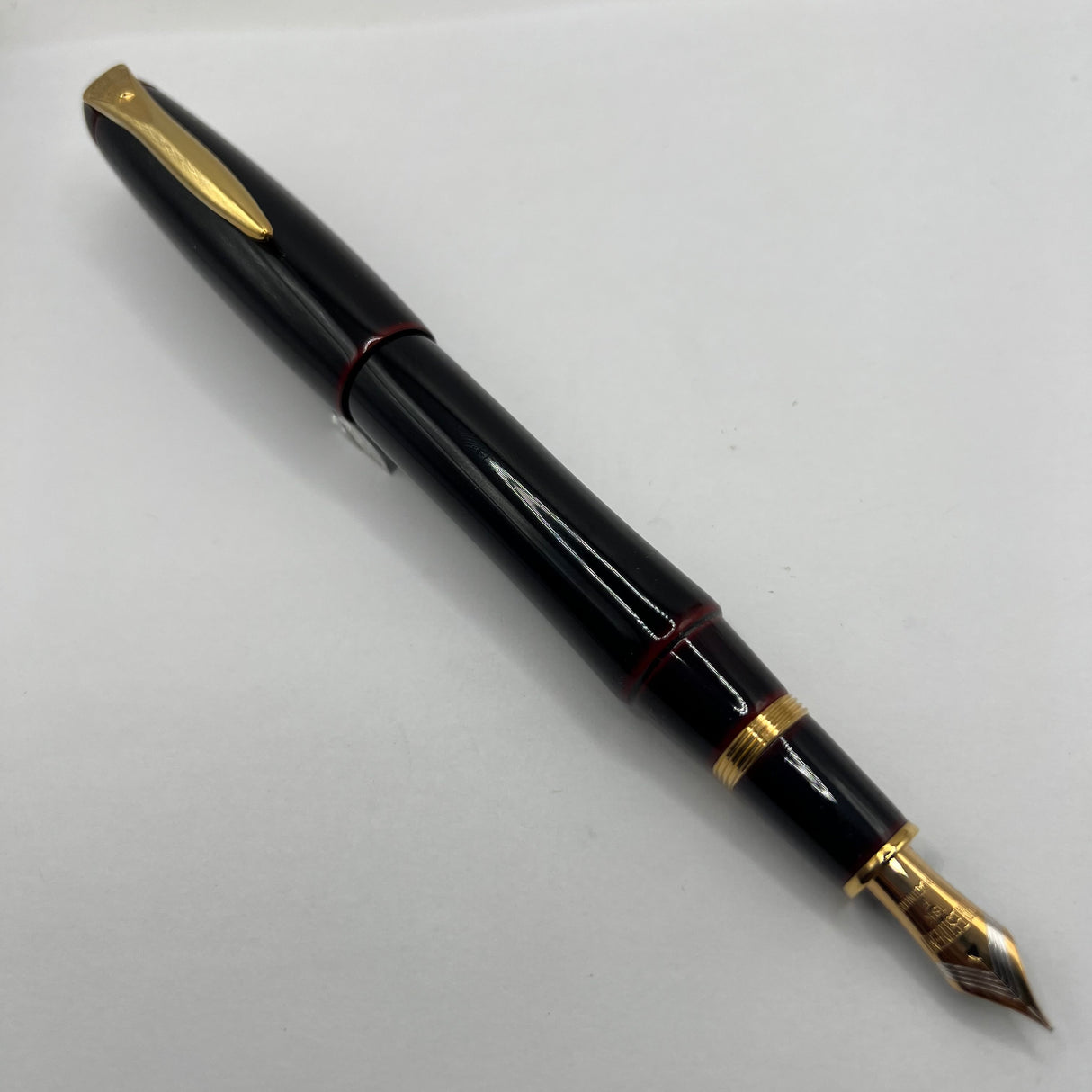 Platinum Izumo Urushi Akatame(Red) Hand Painted Lacquer Oversized Fountain Pen  - Fine 18kt Gold Nib