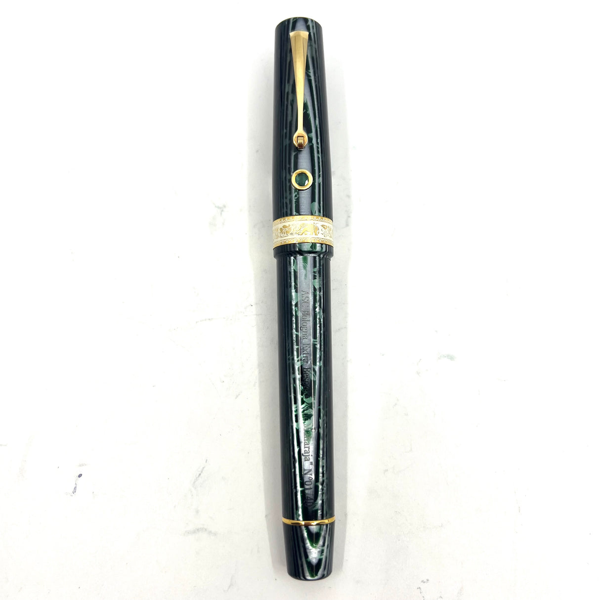 ASC (Armando Simoni Club) Bespoke Bologna Extra Maharaja of India Arco Green Celluloid LE #01/40 Fountain Pen