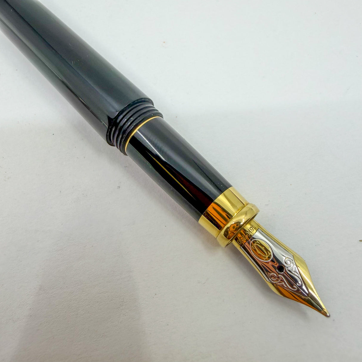 Cartier Black Trinity Fountain Pen - Medium 18kt Gold Nib