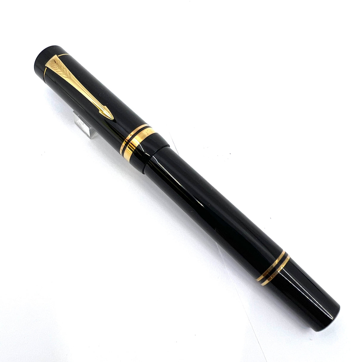 Parker Black Duofold  1888-1988 Centennial Collector Edition - First Year Parker Cap Top Medallion - Medium 18kt Gold Nib