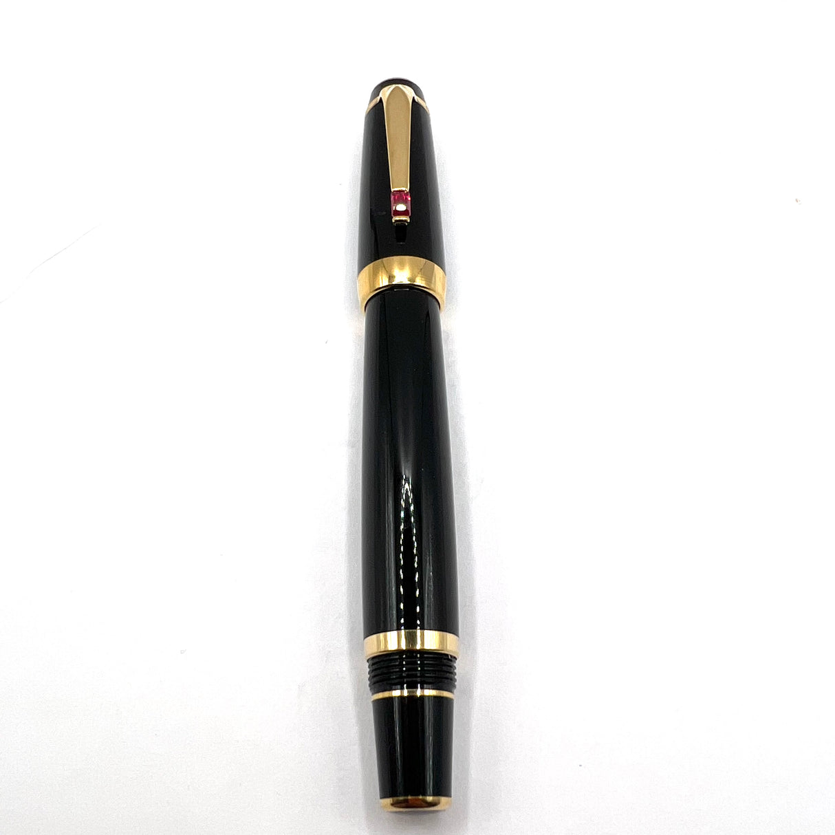 Montblanc Boheme Black Resin Rollerball - Red Stone in Clip