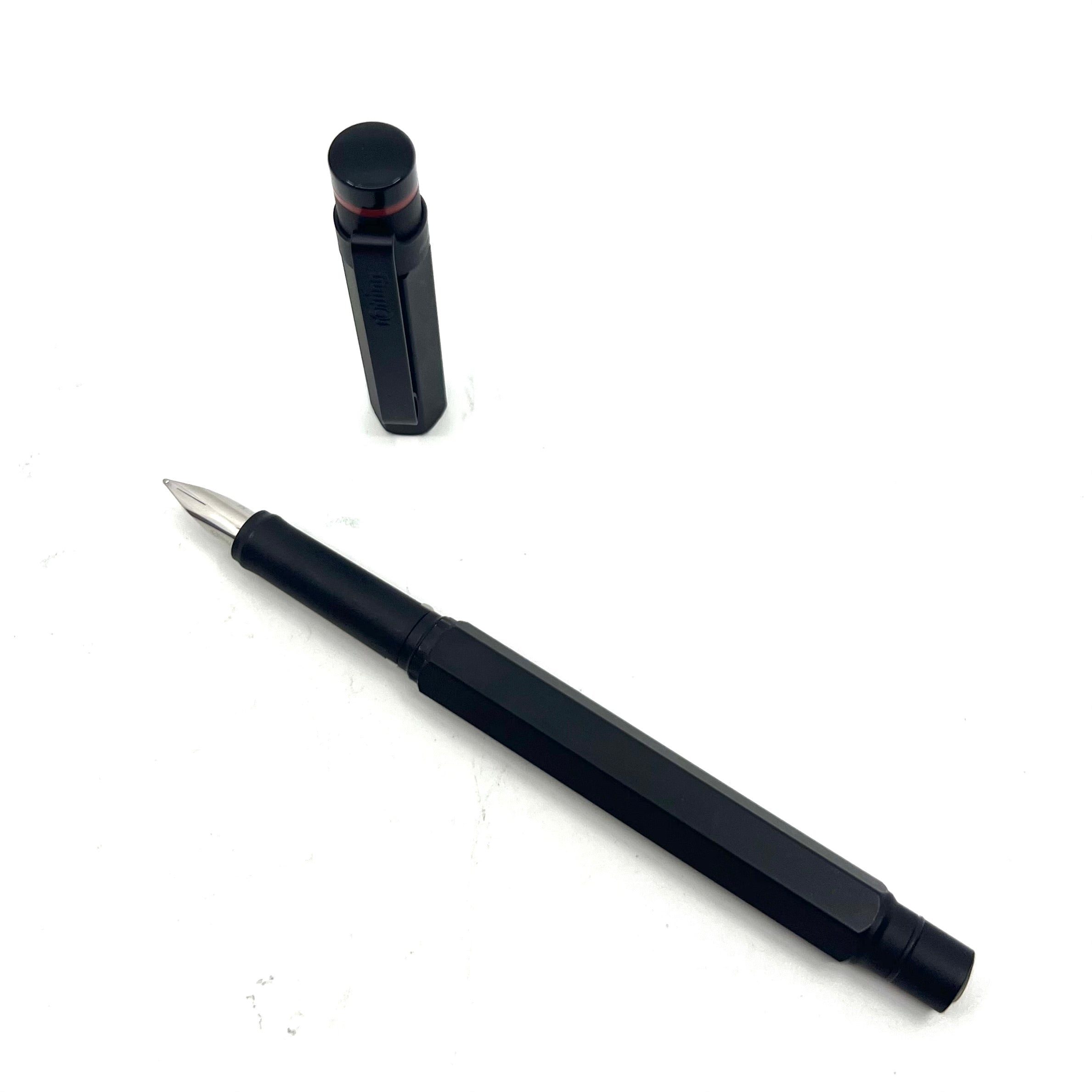 Rotring #600 Black Hexagonal Metal Fountain Pen – Fountain Pen