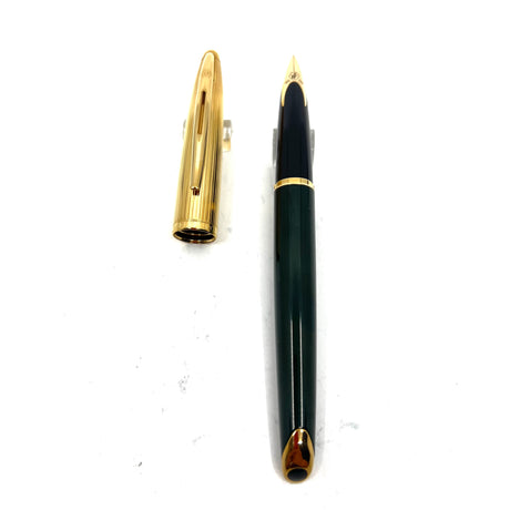 Waterman Carene Deluxe Green Barrel/Gold-Plated Cap Fountain Pen