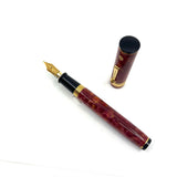 Wahl Eversharp Red Flamenco Decoband Oversized Fountain Pen - Superflex Medium #8 Size 18kt Gold Nib