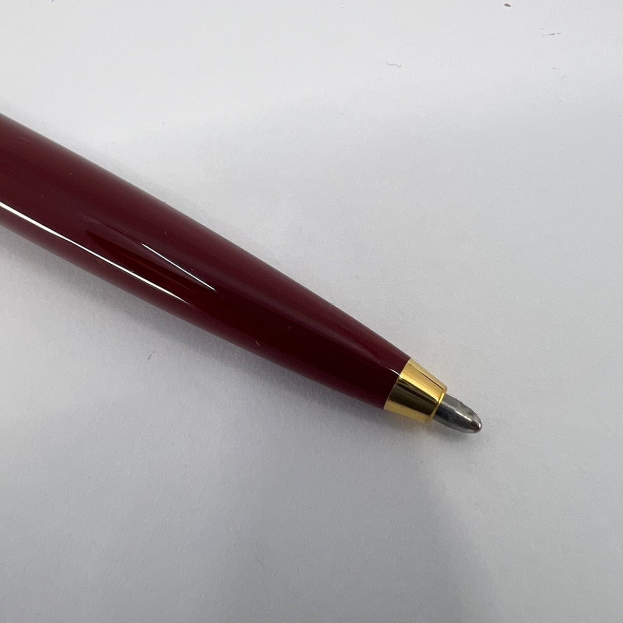 Cartier Diabolo Bordeaux Red  Ballpoint Pen - Gold-Plated Trim - RARE!