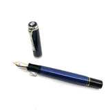 Pelikan M805 Black/Blue Striped Barrel Fountain Pen