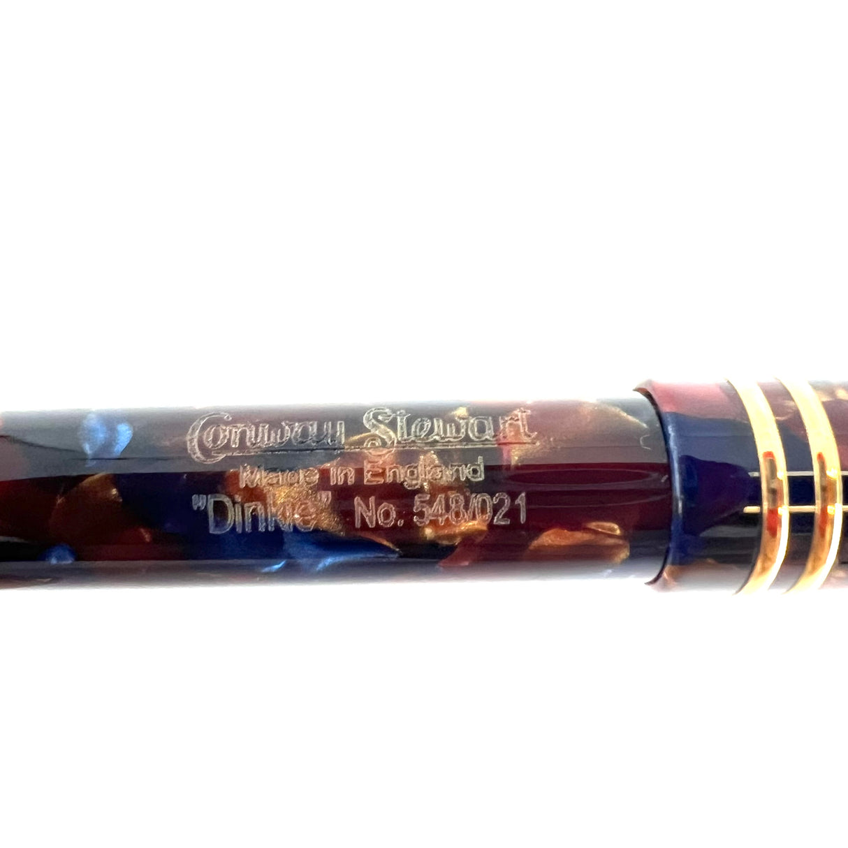 Conway Stewart Dinkie Marbled Cognac & Blue Ballpoint Pen