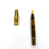 Pelikan M200 Amber Transparent Fountain Pen - Broad Gold-Plated Nib
