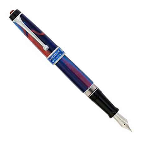 Aurora America Blue/Red Swirl-7500 Pens - Fountain Pen