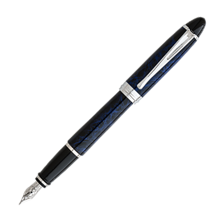 Aurora Ipsilon Deluxe Deluxe Blue Lacquer Marble - Fountain Pen w/ 14kt Gold Nib