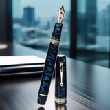 ASC Bologna Extra Blue "Wall Street" Skyscraper  Limited Edition Fountain Pen Collection