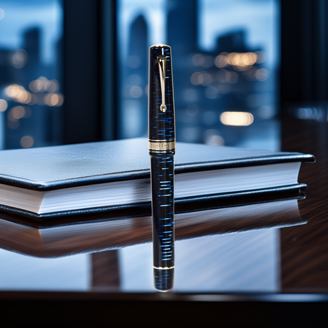 ASC Bologna Extra Blue "Wall Street" Skyscraper  Limited Edition Fountain Pen Collection