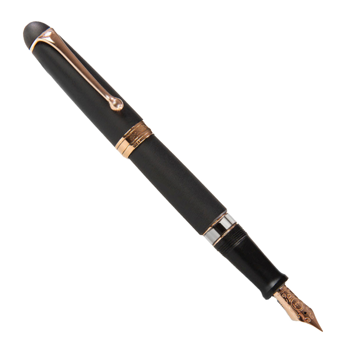 Aurora 550 Satin w/Rose Gold Trim Large - Fountain Pen