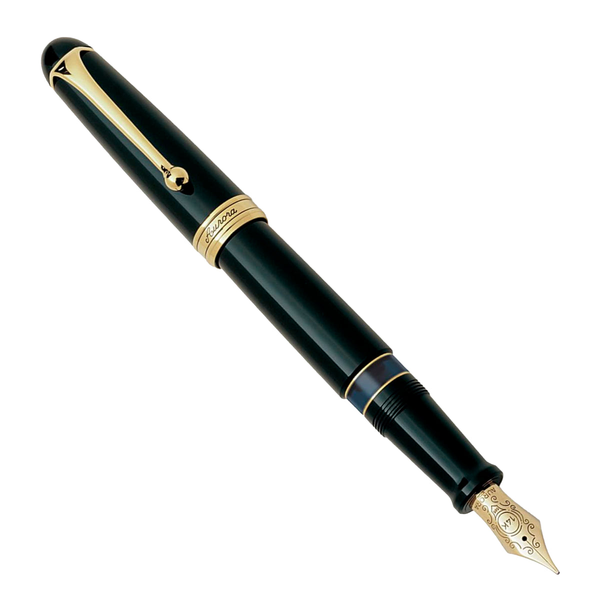 Aurora 88 Gold Plated Black Resin Large Fountain Pen