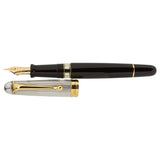 Aurora 88 Sterling Silver Cap / Black Barrel Large Fountain Pen