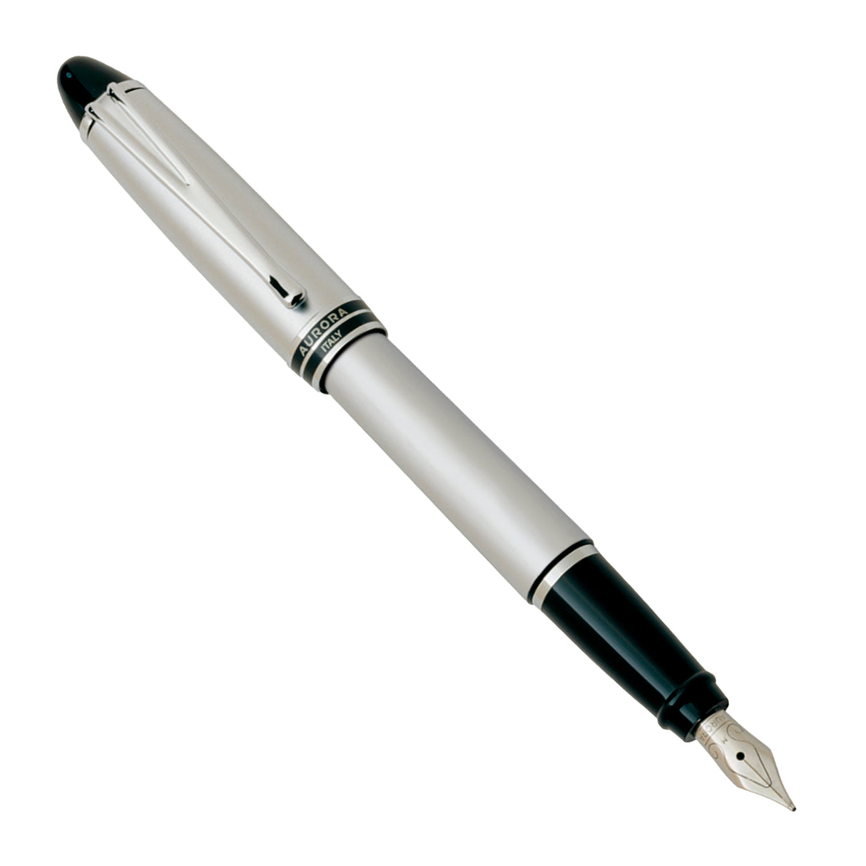 Aurora Ipsilon Metal All Chrome Cap and Barrel Satin Finish Fountain Pen