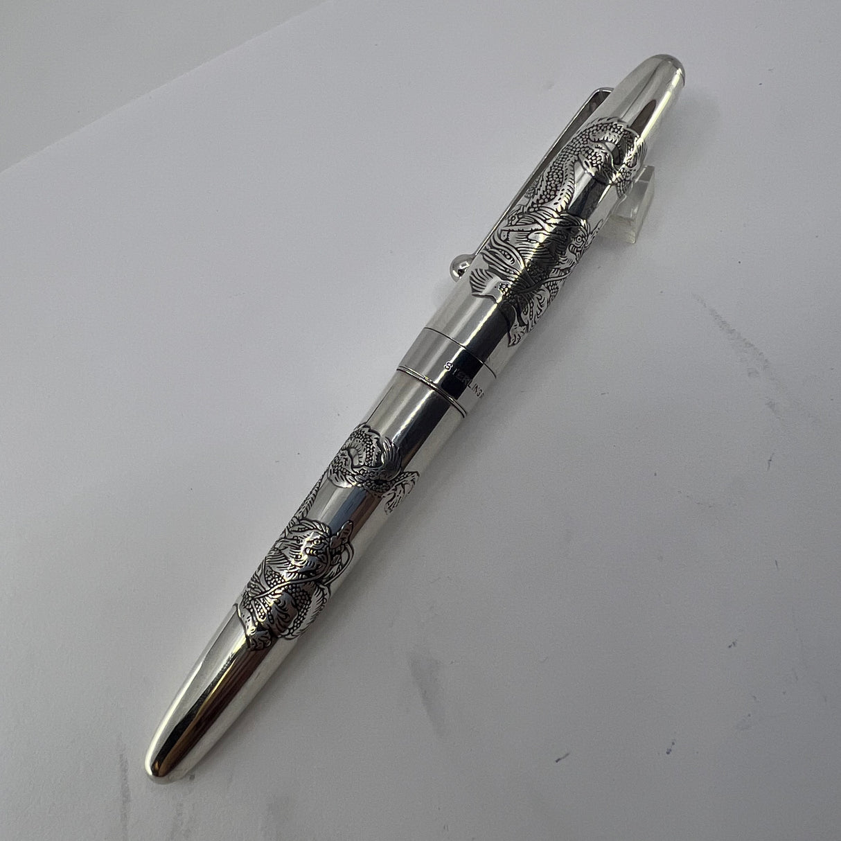 Namiki Sterling Silver Dragon Fountain Pen  - Broad 18kt Gold  Nib