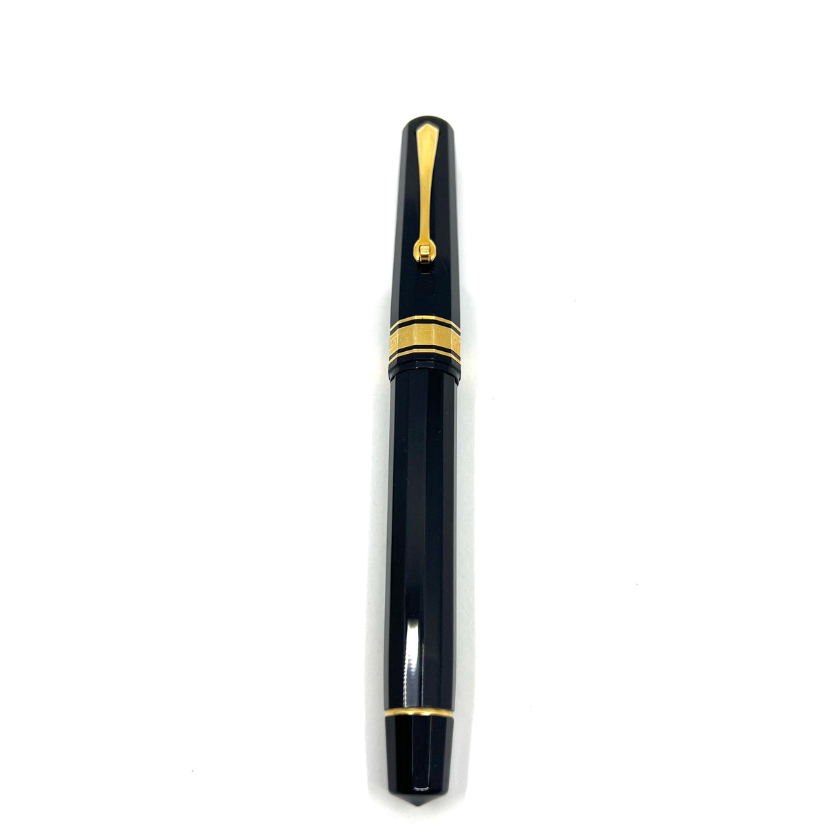 OMAS Milord Black Paragon Fountain Pen - Broad 18kt Gold Nib