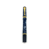 Parker International Duofold Blue Marble Fountain Pen - Medium 18kt Gold Nib