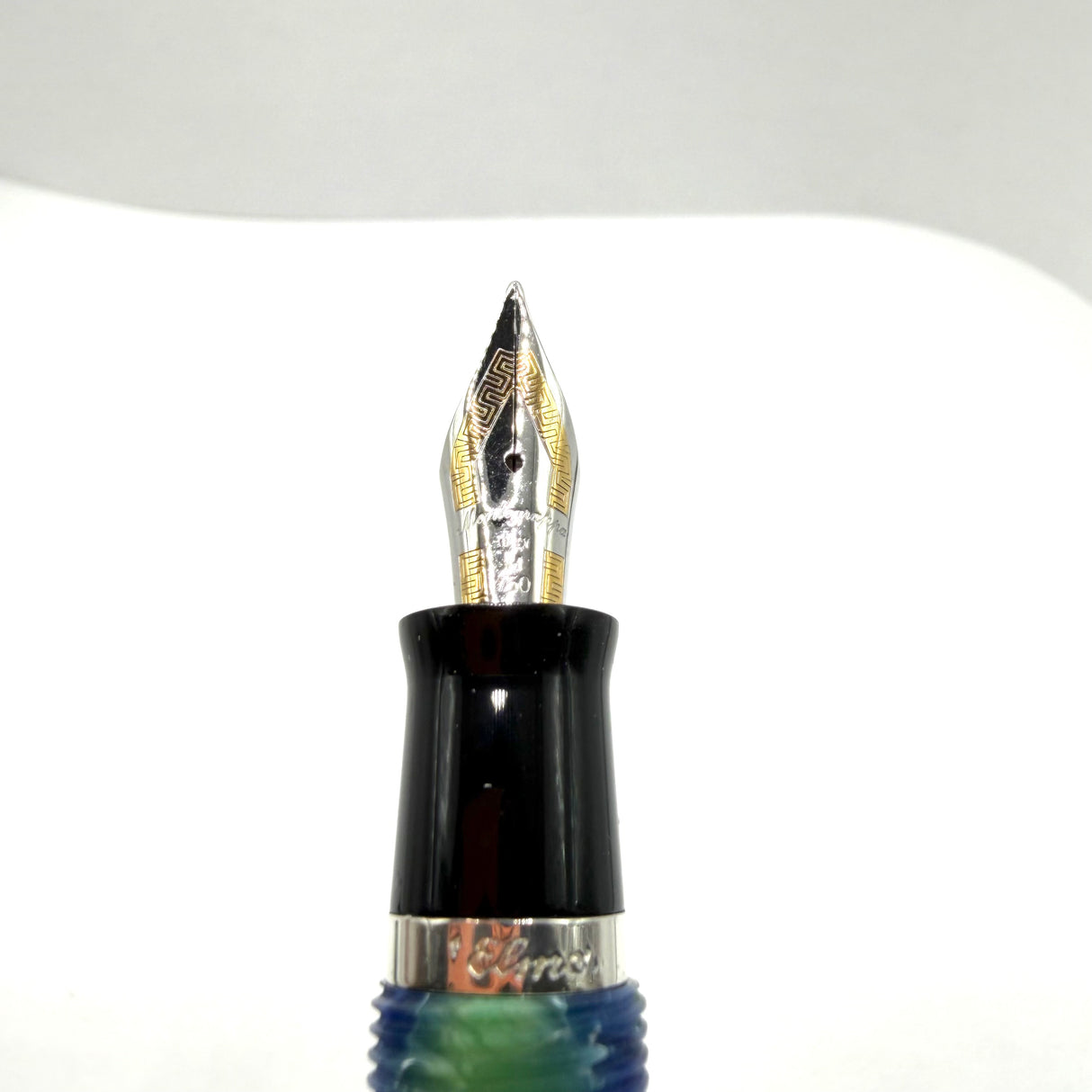 Montegrappa Elmo Asolo (Blue/Green Marbled) Fountain Pen - Medium 18kt Gold Nib