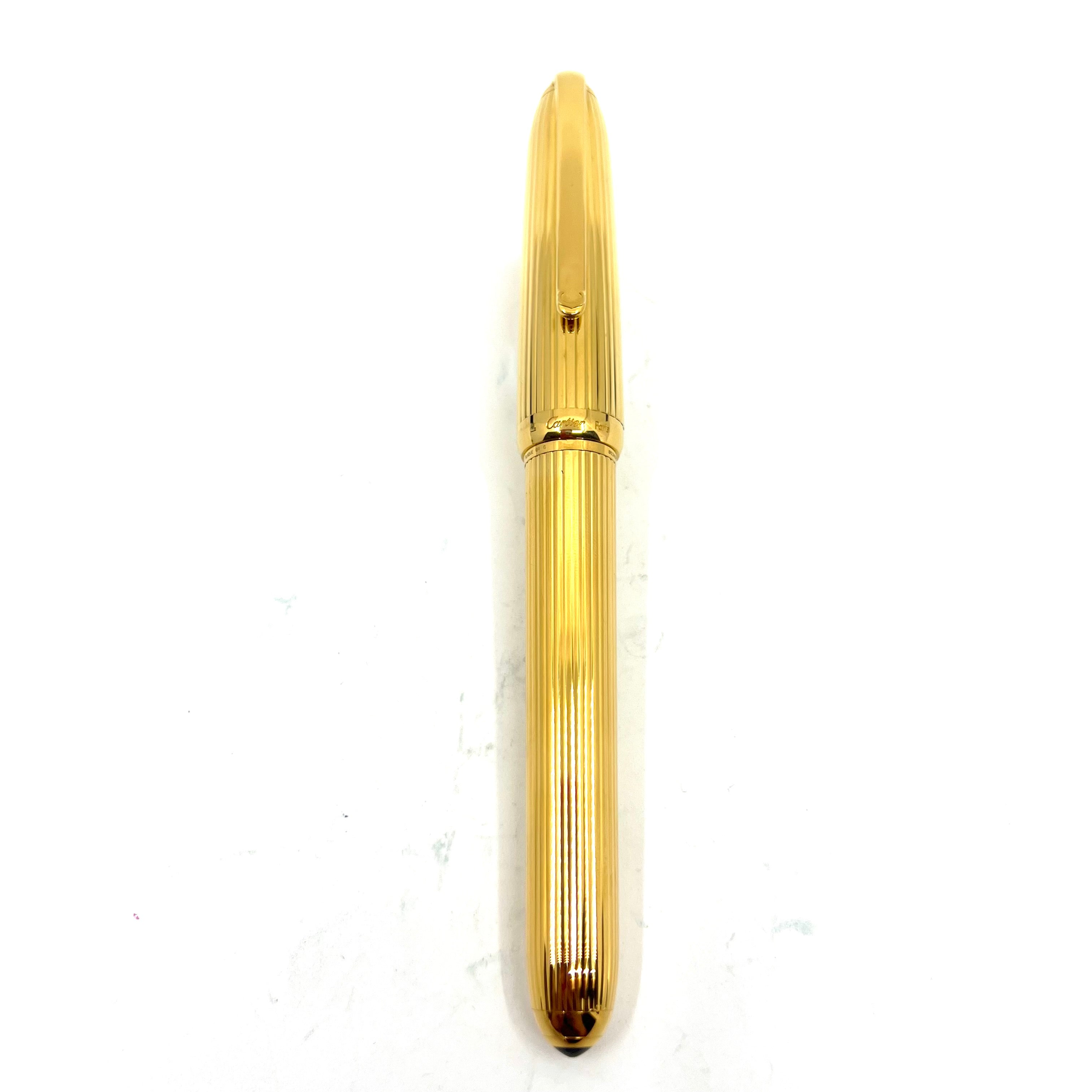 Cartier - Louis Cartier Gold Plated Fluted Fountain Pen (Ca. 2006
