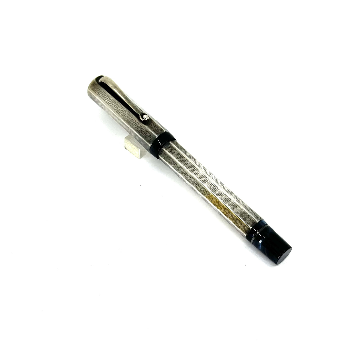 Montegrappa Privilege 8-Sided Sterling Silver Mid-Size Fountain Pen-Medium 18kt Gold Nib