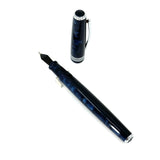 Taccia Staccato Lunar Blue Oversized Fountain Pen - Fine Stainless Steel Nib