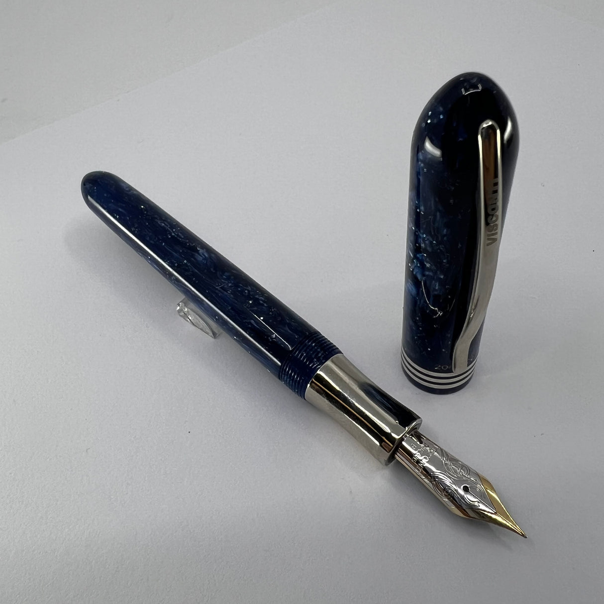 Visconti Amigdala "You & Me" Blue Marbled Limited Edition Fountain Pen  - Fine 14kt Gold  Nib
