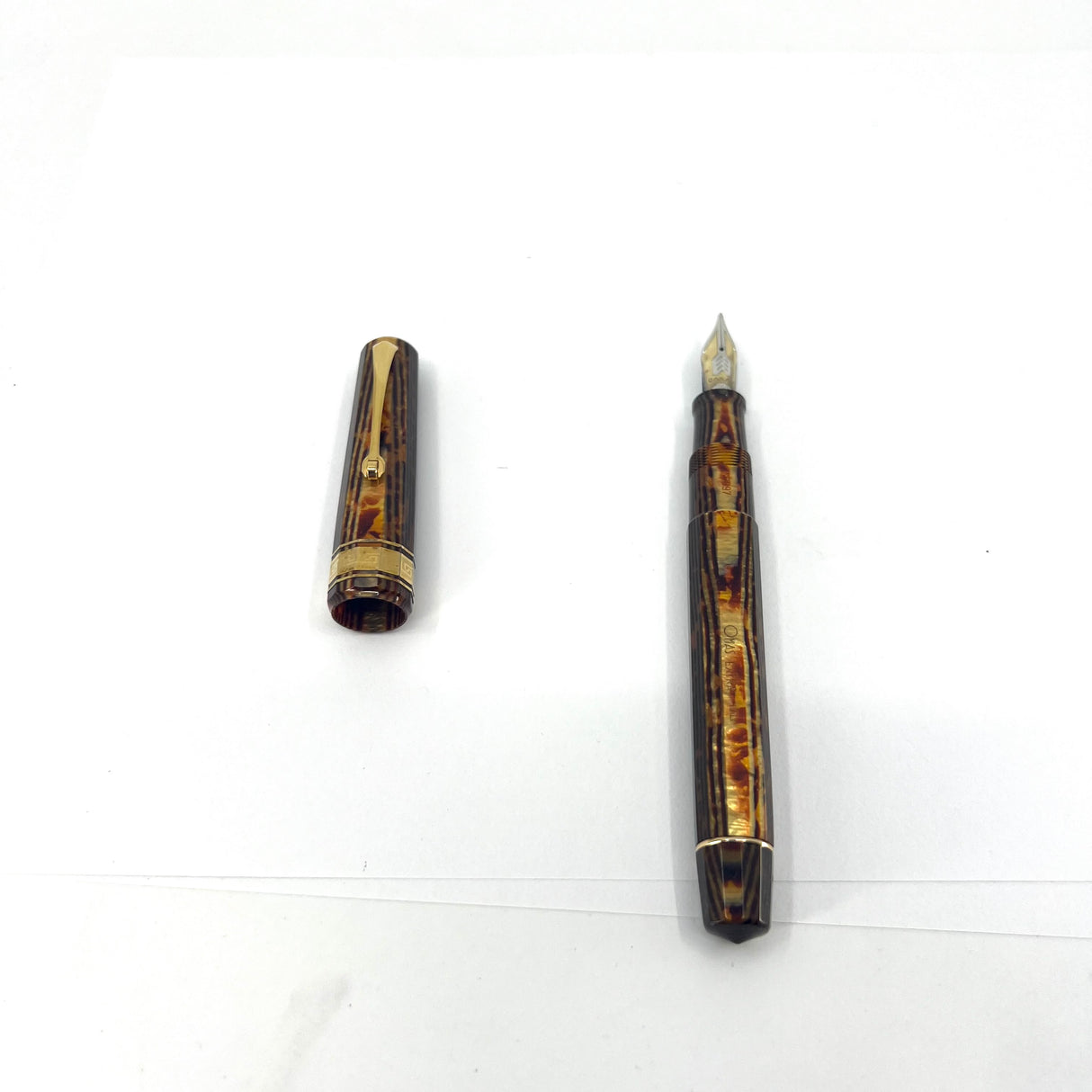 OMAS Original Style Arte Italiana Arco Bronze Celluloid Paragon Fountain Pen (1997) - Broad 18kt Gold Nib