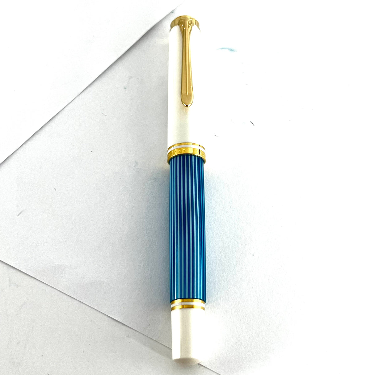 Pelikan M600 Turquoise-White Striped Fountain Pen