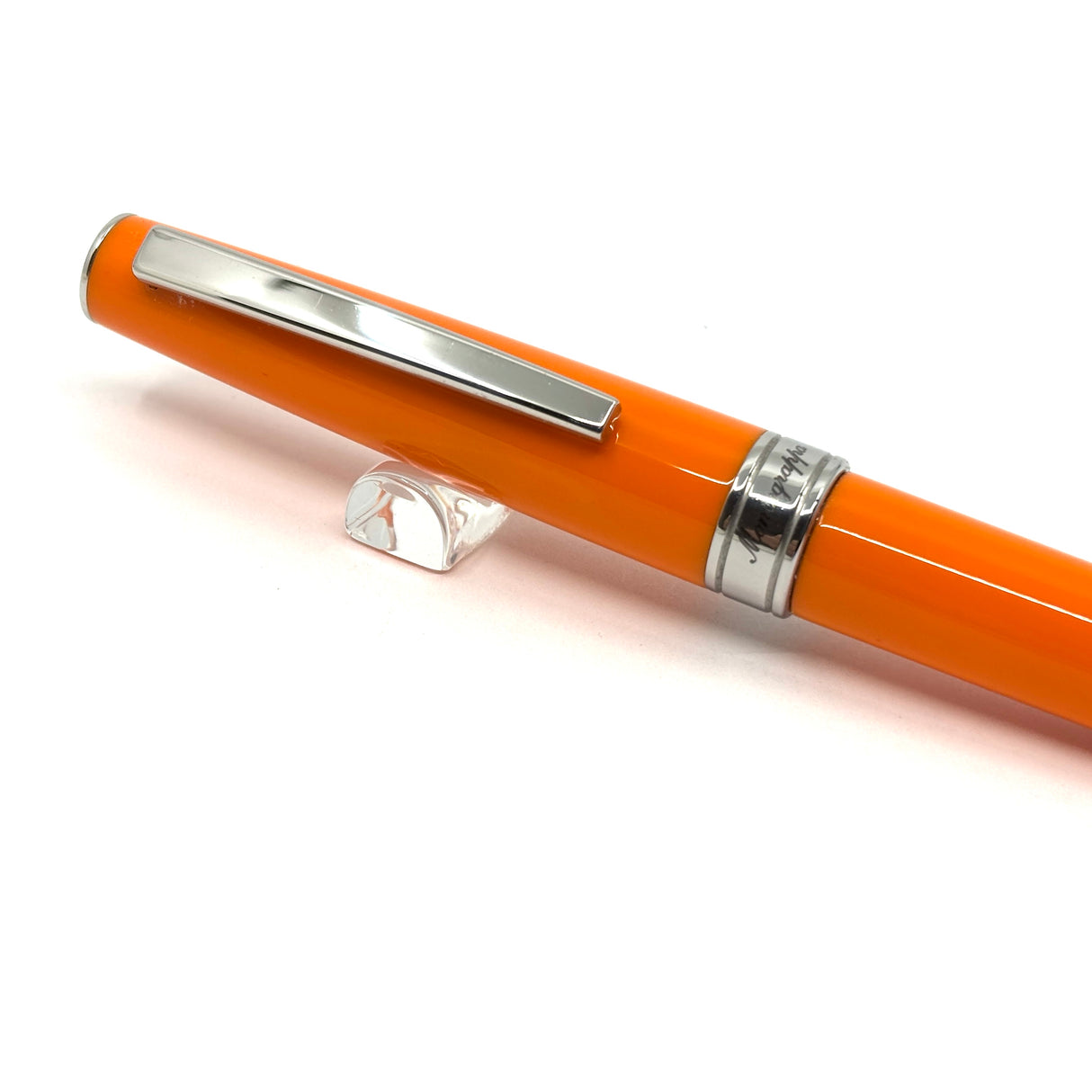 Montegrappa Armonia Orange Resin Ballpoint Pen - Platinum Plated Trim